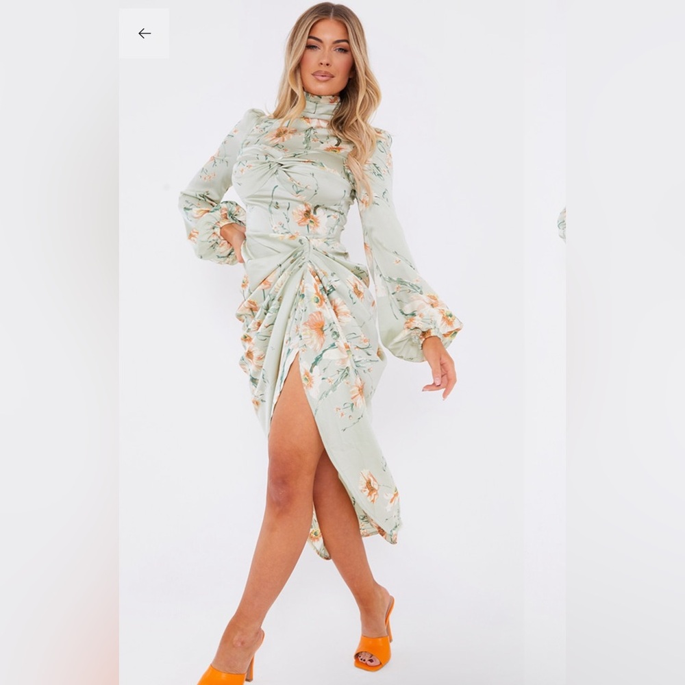 PrettyLittleThing floral midi dress - Kentucky Derby dress